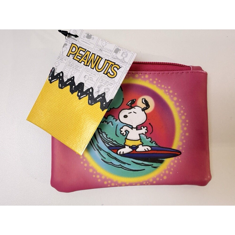 Peanuts 2025 New Snoopy Surfing Surf Change Purse Pouch Pink Various Colors